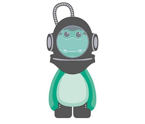 Juzo iron-on patch Julius diving suit Juzo iron-on patch Julius diving suit